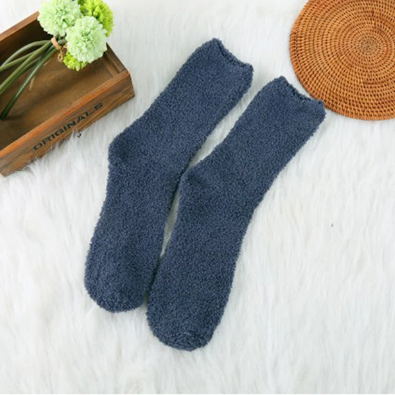 Winter Warm Thicken Fluffy Socks Men Soft Elastic Coral Velvet Towel Sock Unisex Thermal Cozy Floor Sleeping Socken Dropshipping