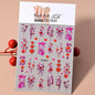 5D Embossed Gold Castle/Garland/Christmas Tree Nail Stickers White Snowflakes Bow Star Nail Decals Self-Adhesive Xmas Nail Decor