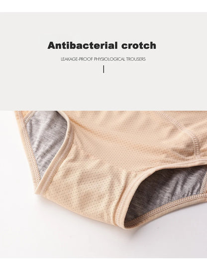 2pcs Women's Physiological Briefs Girl Menstrual Panties Ladies Period Leak Proof Panty Mid Waist Ice Silk Underwear