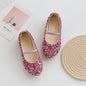 2025 Spring 1 to 12 years old girls dress shoes Beauty Pointed Toe Teen Girl Leather Shoes Bling Princess Wedding Shoes
