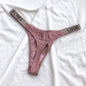 Low Waist Sexy Women Thongs Panties Rhinestones letter Diamonds G String Sports Thong Shorts Briefs T-back Fitness Size S-XL