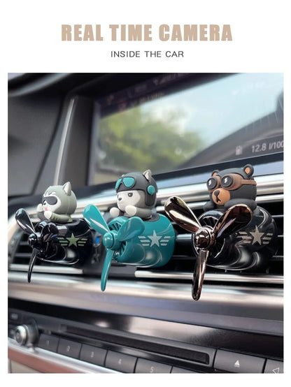Bear pilot car air freshener flavor dog vent perfume diffuser fragrance scent  auto deroration acccessories aromatherapy auto