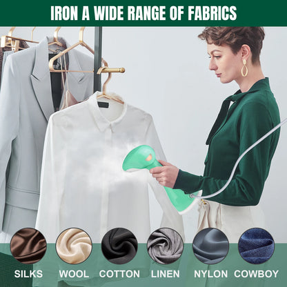 1500W Handheld Clothes Steamer Portable, 300ml Water Tank, 30s Fast Heat-up, 27g/min, Stainless Steel Panel,1.5m Cable