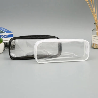 Transparent Pencil Case Zipper Simple style Pen Pouch Large Capacity Pen Bag for Students School&Office Stationary Supplies