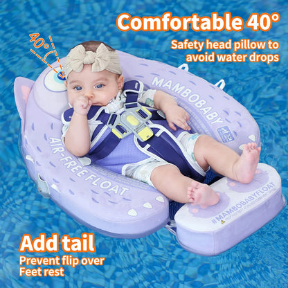 Mambobaby Float 98% UV Protection Canopy Safe Air-Free Core Comfort Skin-friendly Design Baby Swim Ring Toddler Pool Float Infant Swim Circle Swimming Buoy 1 Years 3-34 Months Boy and Girl Globally Certified Safe Design