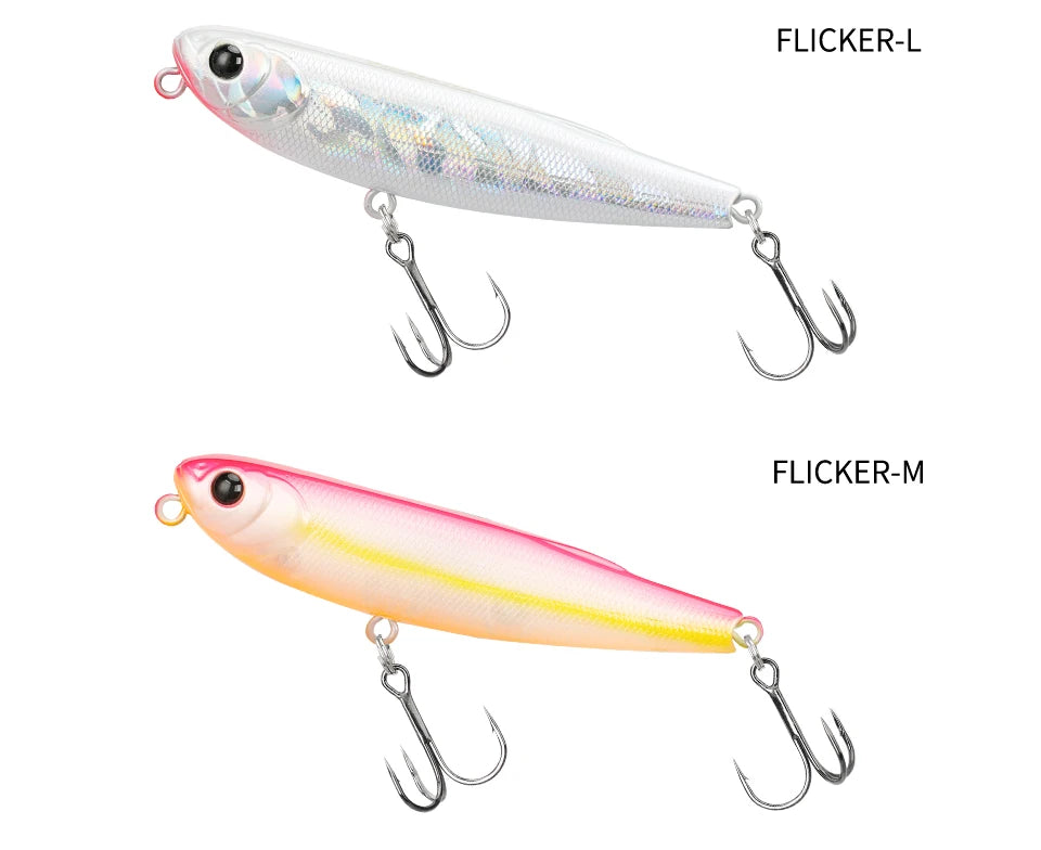 TSURINOYA FLICKER 70F Surface Fishing Lure Z Dog Floating Pencil 70mm 8.4g Chatter Artificial Hard Baits Trout Bass Pike Plug