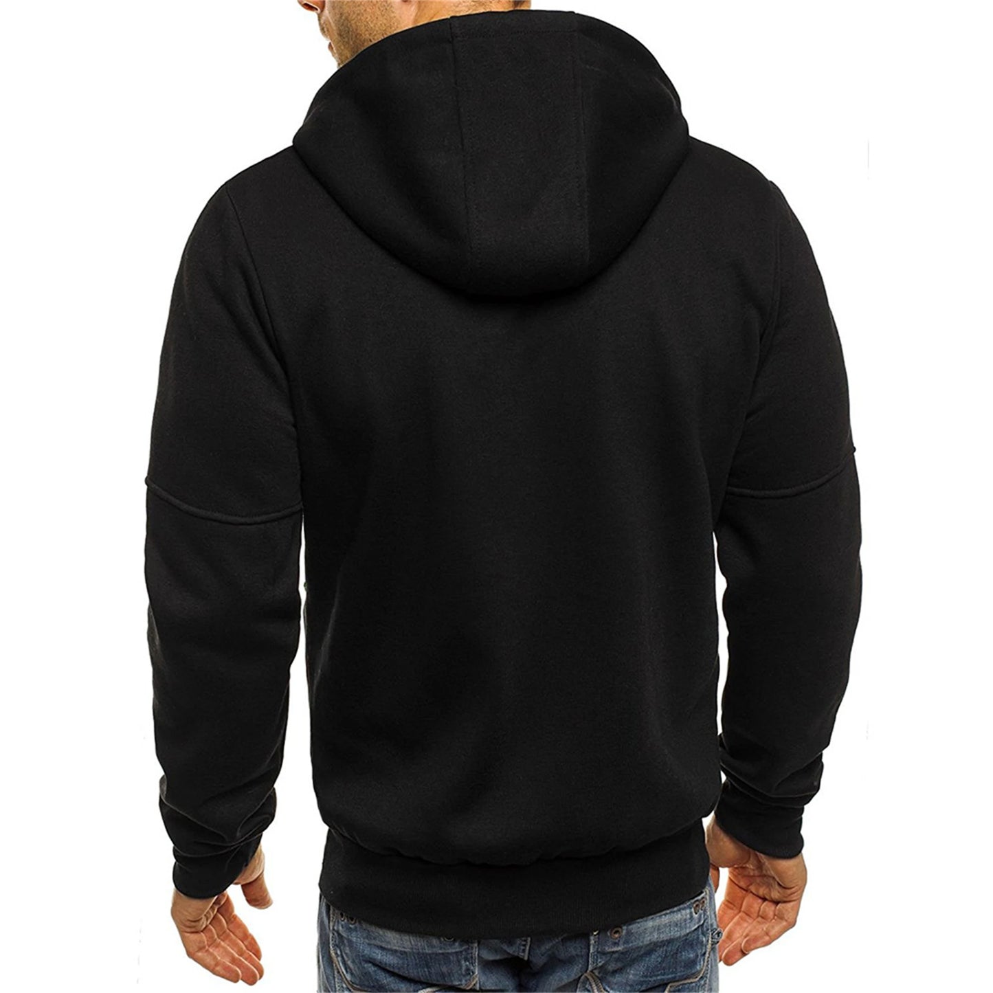 Solid color men's hooded jacket Casual long-sleeved hoodie Zipper Gym sports hoodie Spring Fall