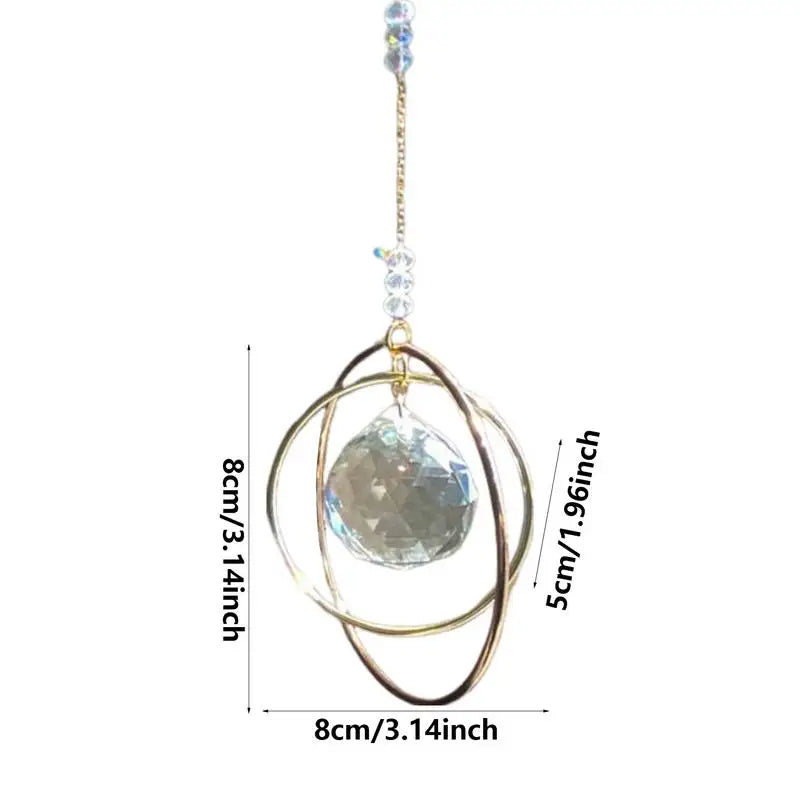 Suncatcher Hanging Crystal Moon Catcher Pendants Wind Chimes Rainbow Prism Window Drop Bell Christmas Tree Home Decor