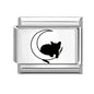 Laser Engraving Cute Cartoon Black Playing Cats Italian Charm Links Fit 9mm Stainless Steel Bracelet Men Women DIY Making Gifts