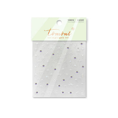 Gold Silver Starlight Laser Pink Colorful Glitter Star Bronzing Rhinestones Relief Nail Art Decorations Stickers Manicure Decals