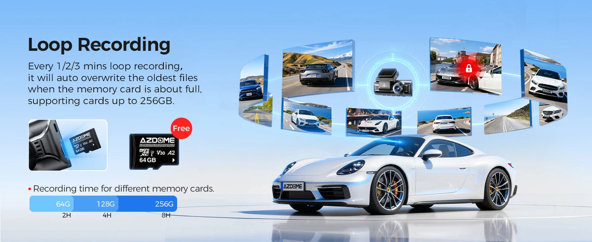 AZDOME M550 Pro 5.8Ghz WiFi 2/3 Channel Dash Cam 4K+2.5K Built-in GPS 3.19" IPS Screen Car DVR IR Night Vision 24H Parking Mode