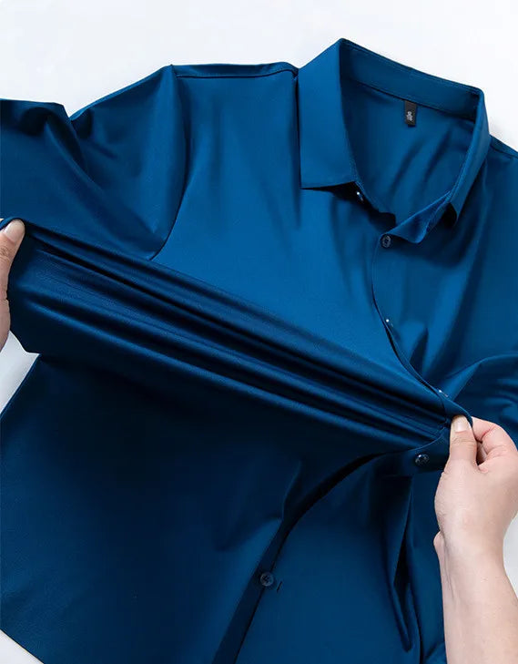Premium Men's Ultra Stretch Dress Shirts Long Sleeve High Quality Business Formal Wrinkle-free Soft White Social Male Clothing