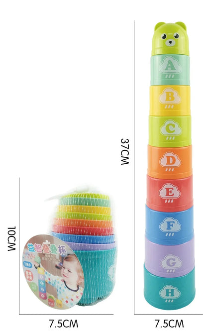 Kid Brain Response Battle Fold Cup Hand Speed Competition Fold Cup Baby Stack Game Early Education Puzzle Train Board Games Toy