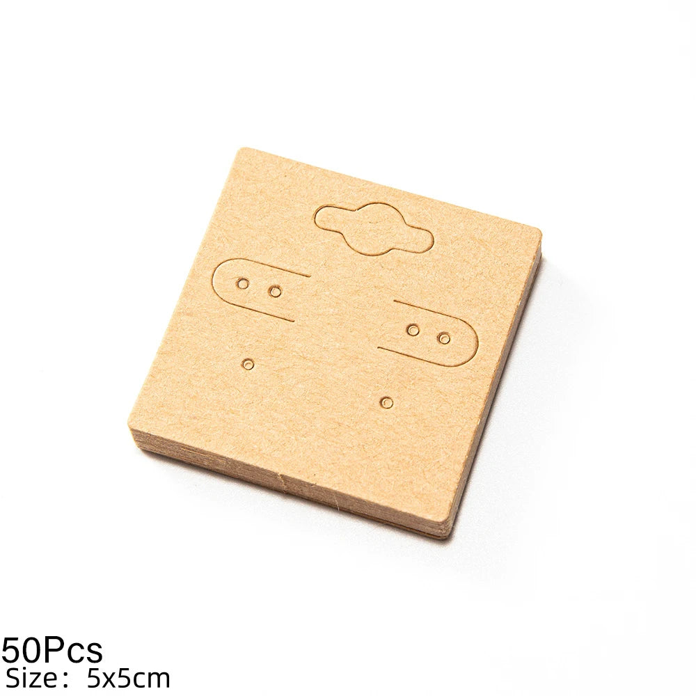 50/100Pcs 5x4cm Earring Cards Cardboard Labels DIY Jewelry Display Stand Holder Small Businesses Selling Packaging Supplies