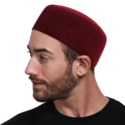 Muslim Hat Man Islam Kufi Tax Products Saudi Arabic Prayer Accessories Wool Hat Turban Kippa Topi 03293