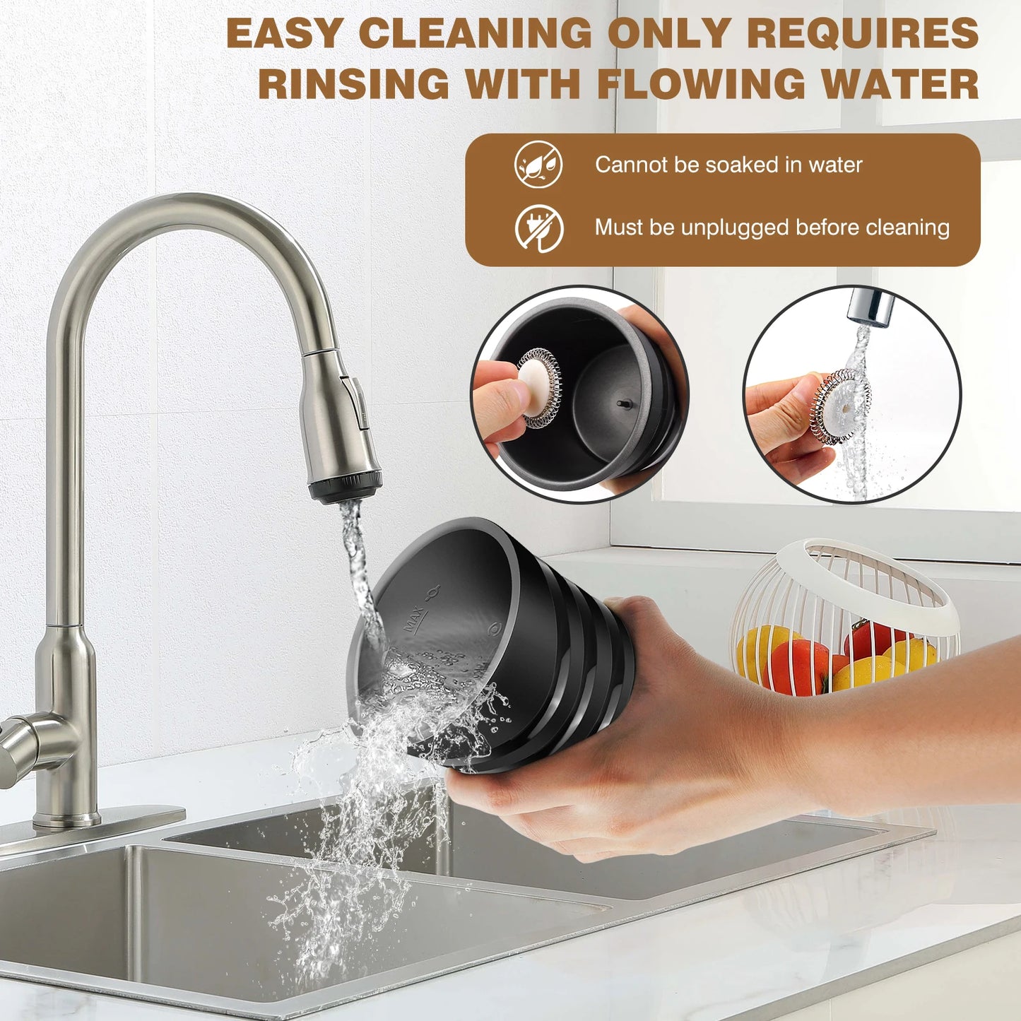 Four-in-one electric milk frother, 600ml capacity, quiet operation, suitable for lattes, hot chocolate and other beverages