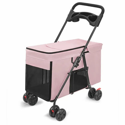 Medium To Large Dog Pet Stroller Multifunctional and Foldable Suitable for Outdoor Travel, Large Size for Commuting and Portable