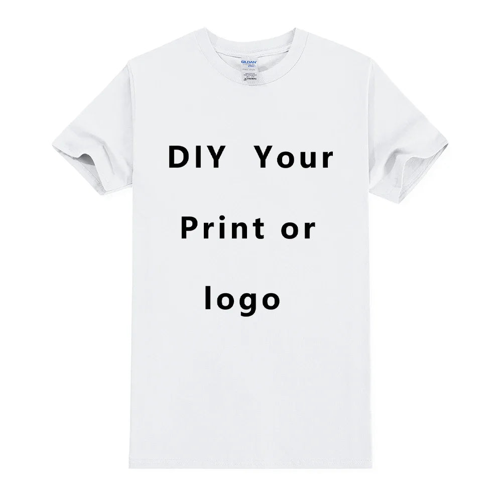 EU size 100% pure cotton custom T-shirt front and back team school uniform store logo text photo for men's personalized high-end