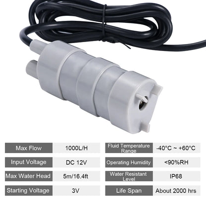 Super Quiet 12V 24V Brushless Motor Pump 1000l /H Small Submersible Water Pump Water Heater Opening Machine Supply Water Pump