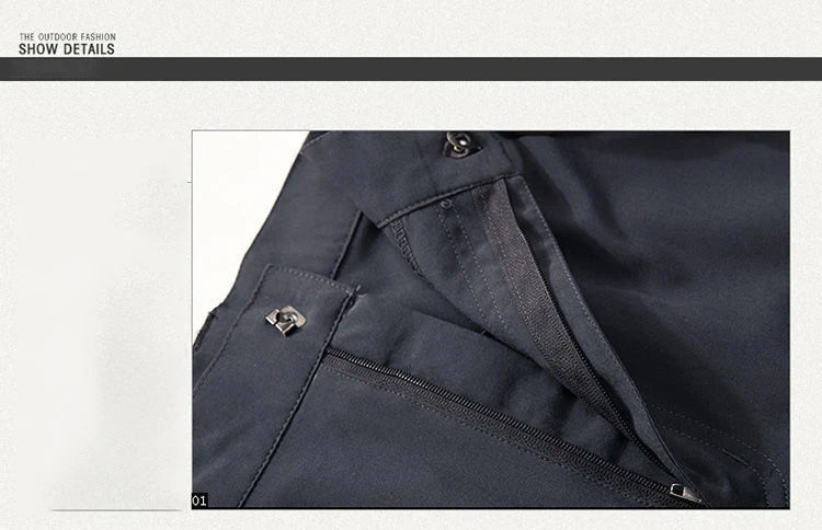 Longe Summer Quick Dry Hiking Pants Men Stretch Waterproof Tactical Pants Zipper Pockets Trousers Lightweight Fishing Pants