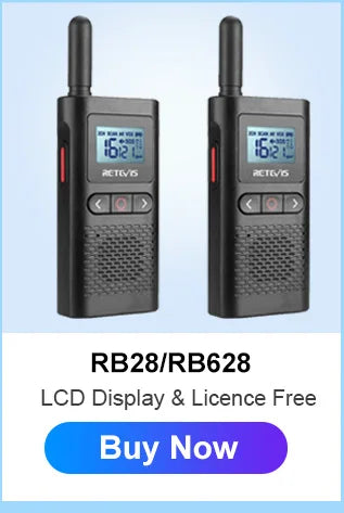 Retevis RT622 Mini Walkie Talkie 2pcs PMR446 Portable Two-way Radio PTT Walkie Talkies Communication Radio for Restaurant Hotel