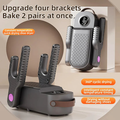 New 2025 Korean Style 4-Core Shoe Dryer Sterilizing & Deodorizing Foldable Smart Shoe Dryer Multi-Function Sock Dryer