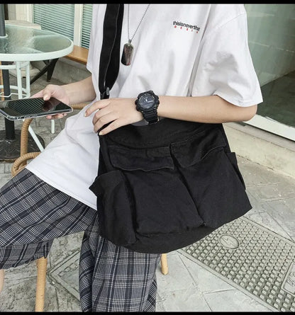 Classic Vintage Canvas Shoulder Bag Women Solid Soft Travel Women Crossbody Bag Large Capacity Fashion Handbag Tote Bag Women