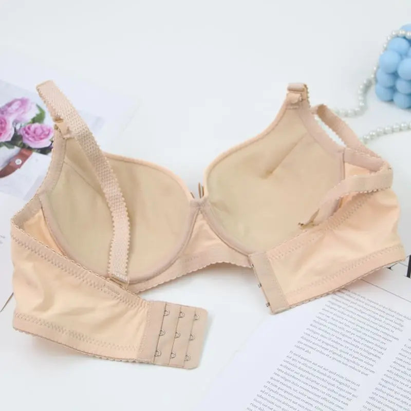 2025 New Sexy Bow Sweat Absorption Bras Solid Smooth 34/75 36/80 38/85 40/90 42/95 44/100 ABC Cup Underwear Pus Up Lingerie
