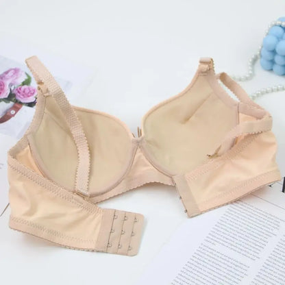 2025 New Sexy Bow Sweat Absorption Bras Solid Smooth 34/75 36/80 38/85 40/90 42/95 44/100 ABC Cup Underwear Pus Up Lingerie