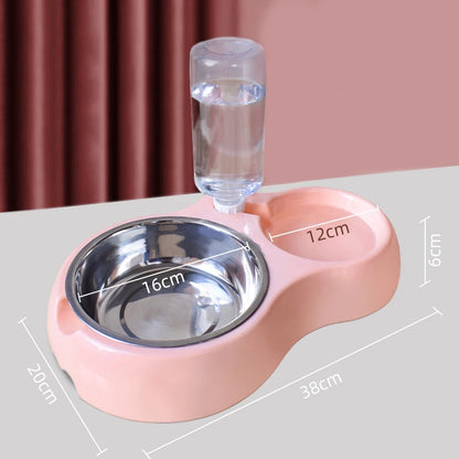 2-in-1 Pet Feeder & Water Dispenser - Anti-Slip Automatic Cat Dog Bowl Circulating Flow Water Feeding Pet Supplies
