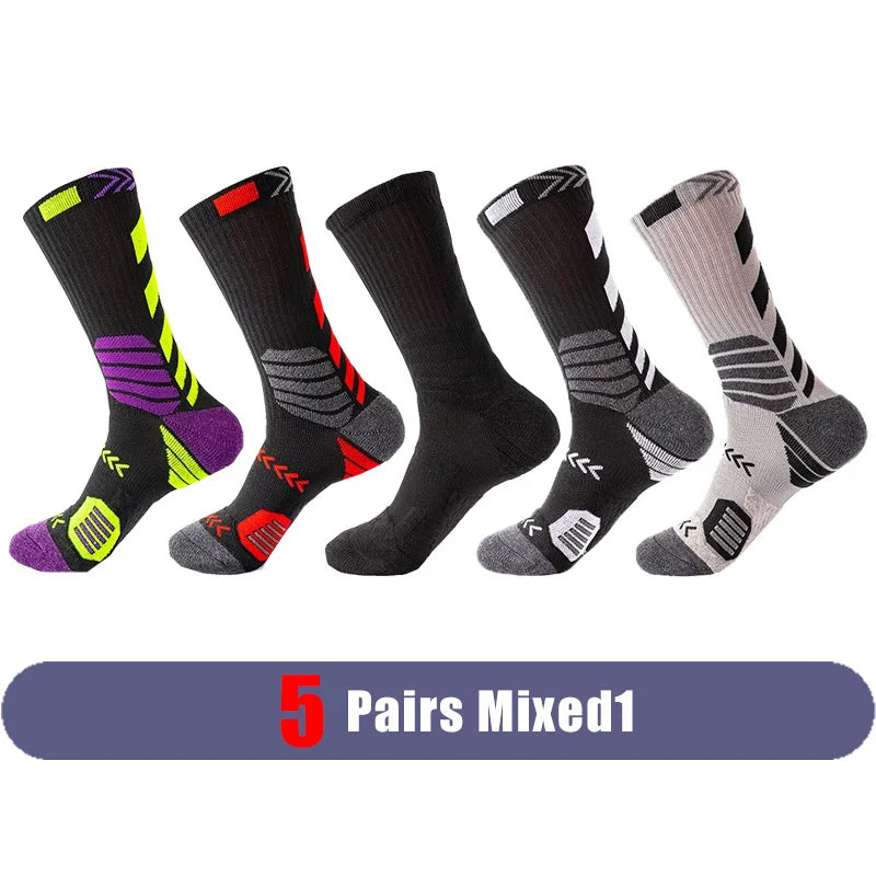 Elite Sport Cycling Basketball Socks Compression Running Man Black Trend Breathable Long Hiking Damping Athletic Professional