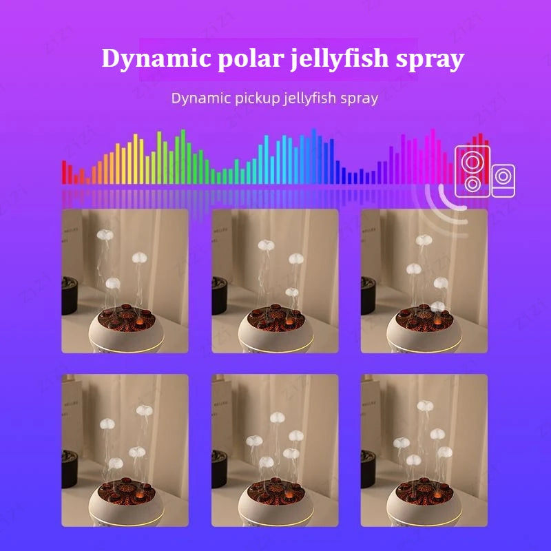 Dynamic Rainbow Jellyfish Essential Oil Fragrance Machine 250ml Essential Oil Diffuser Ultrasonic Porous Atomization Humidifier