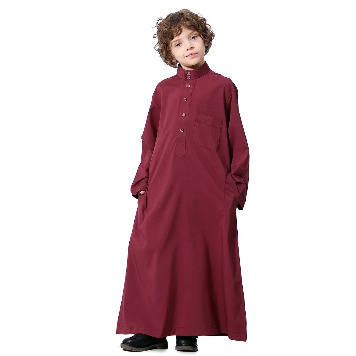 Muslim Saudi Arab Boys Robe Kids Abaya Kaftan Prayer Islam Ramadan Clothing Long Sleeve Thobe Middle East Teenage Dress Dubai