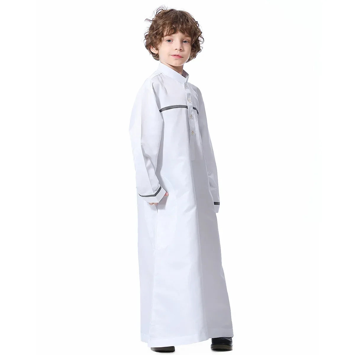 Muslim Saudi Arab Boys Robe Kids Abaya Kaftan Prayer Islam Ramadan Clothing Long Sleeve Thobe Middle East Teenage Dress Dubai