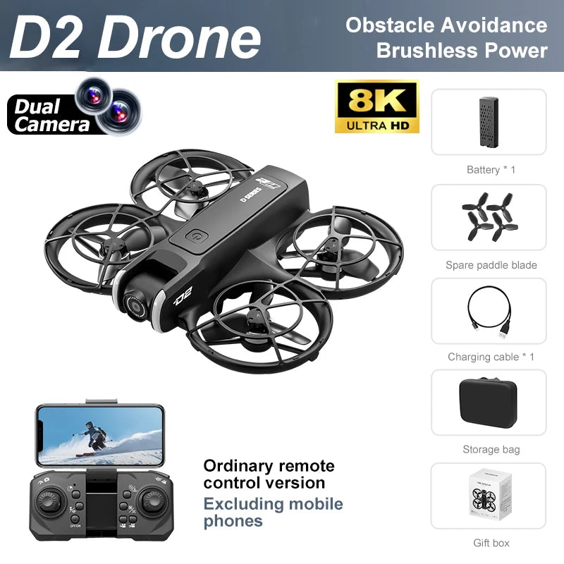 OnePlus D2 Drone 8K Aerial HD Intelligent Avoiding Obstacle with Larger Screen Remote Control Folding Brushless Power GPS Drone