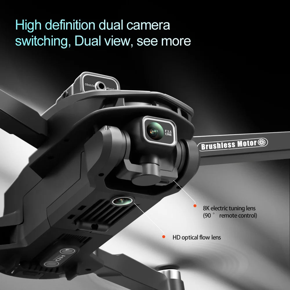 V168 MAX GPS Drone Professional 4K Dual Camera Brushless Obstacle Avoidance Security Drones with Large Screen Control Quadcopter