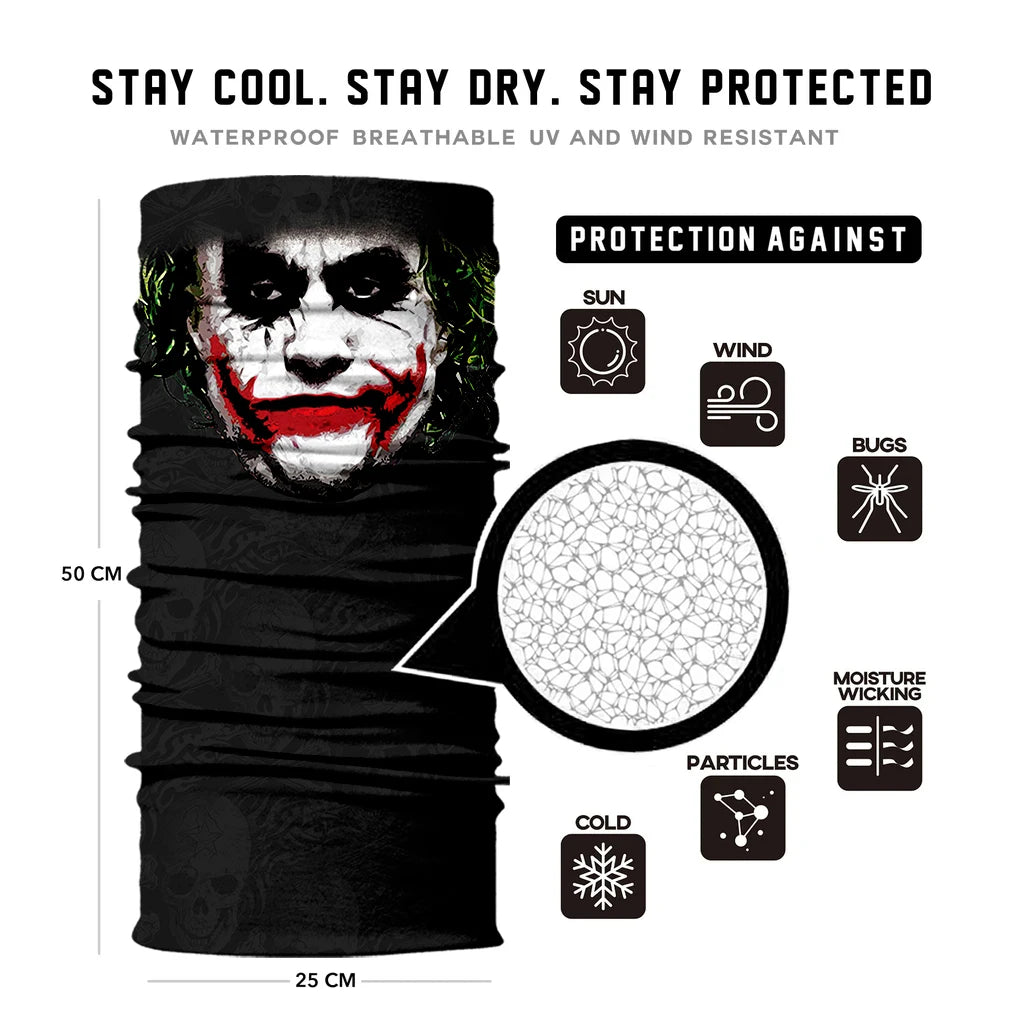 Seamless Snood Bandana Multifunctional Headwear Outdoor Sports Sun Protection Cycling Scarf Fishing Halloween Unisex Neck Mask