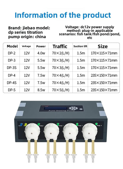 JEBAO DP-4 DP-5 DP-2 DP-3S DP-4S DP-3 Automatic titration pump peristaltic pump Dosing pump Aquarium automatic infusion machine