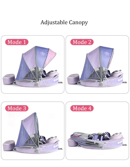 Mambobaby Float 98% UV Protection Canopy Safe Air-Free Core Comfort Skin-friendly Design Baby Swim Ring Toddler Pool Float Infant Swim Circle Swimming Buoy 1 Years 3-34 Months Boy and Girl Globally Certified Safe Design