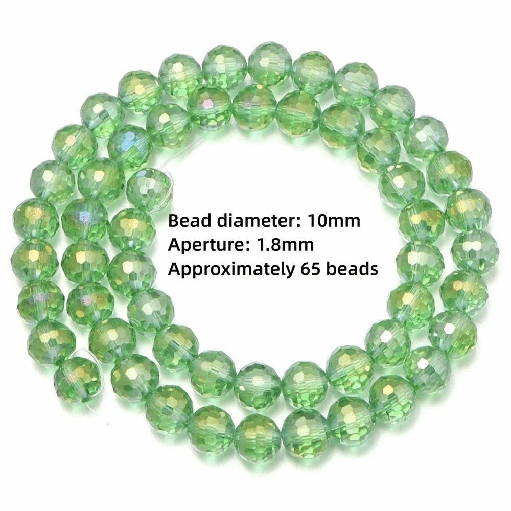 6/8/10mm Sizes Faceted Glass Beads Pink Blue Plating Clear Crystal Earth Beads 96-faceted Faceted Cut Style Jewelry Making Beads
