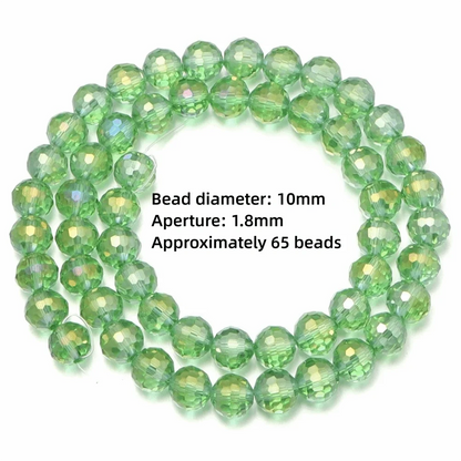 6/8/10mm Sizes Faceted Glass Beads Pink Blue Plating Clear Crystal Earth Beads 96-faceted Faceted Cut Style Jewelry Making Beads