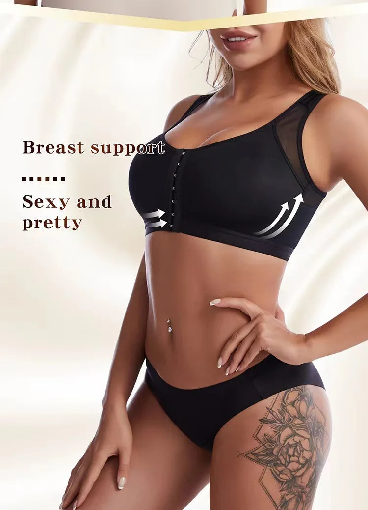 Large Size Front Closure Bra Wire Free Vest Brassiere Intimates Women's Push Up Bralette Underwear Female Unlined Bras Lingerie