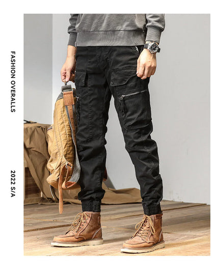 CAAYU Joggers Cargo Pants Men Casual Y2k Multi-Pocket Male Trousers Sweatpants Streetwear Techwear Tactical Track Gray Pants Men