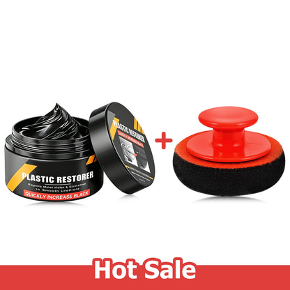 Car Interior Plastic Repair Care Kit, Scratch Repair Paste, Refresh Faded Aged Trim, Polish Brighten with Long-Term Protection