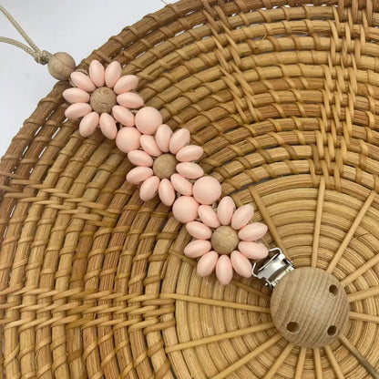 Baby Pacifier Clip Flower Soother Clip Handmade Silicone Dummy Nipple Holder Clip Newborn Essentional Teething Toys