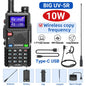 Baofeng UV 5RH 10W Full Bands Walkie Talkie Wirless Copy Frequency Type-C Charger Upgraded UV 5R Transceiver Ham Two Way Radio