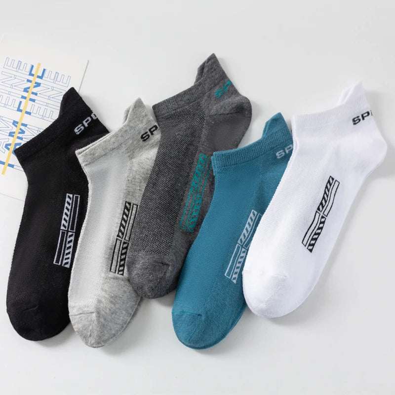 High Quality 10Pairs Men Socks Cotton Summer Sports Breathable Ankle Socks Mesh Casual Athletic Thin Cut Short Plus Size 39-48