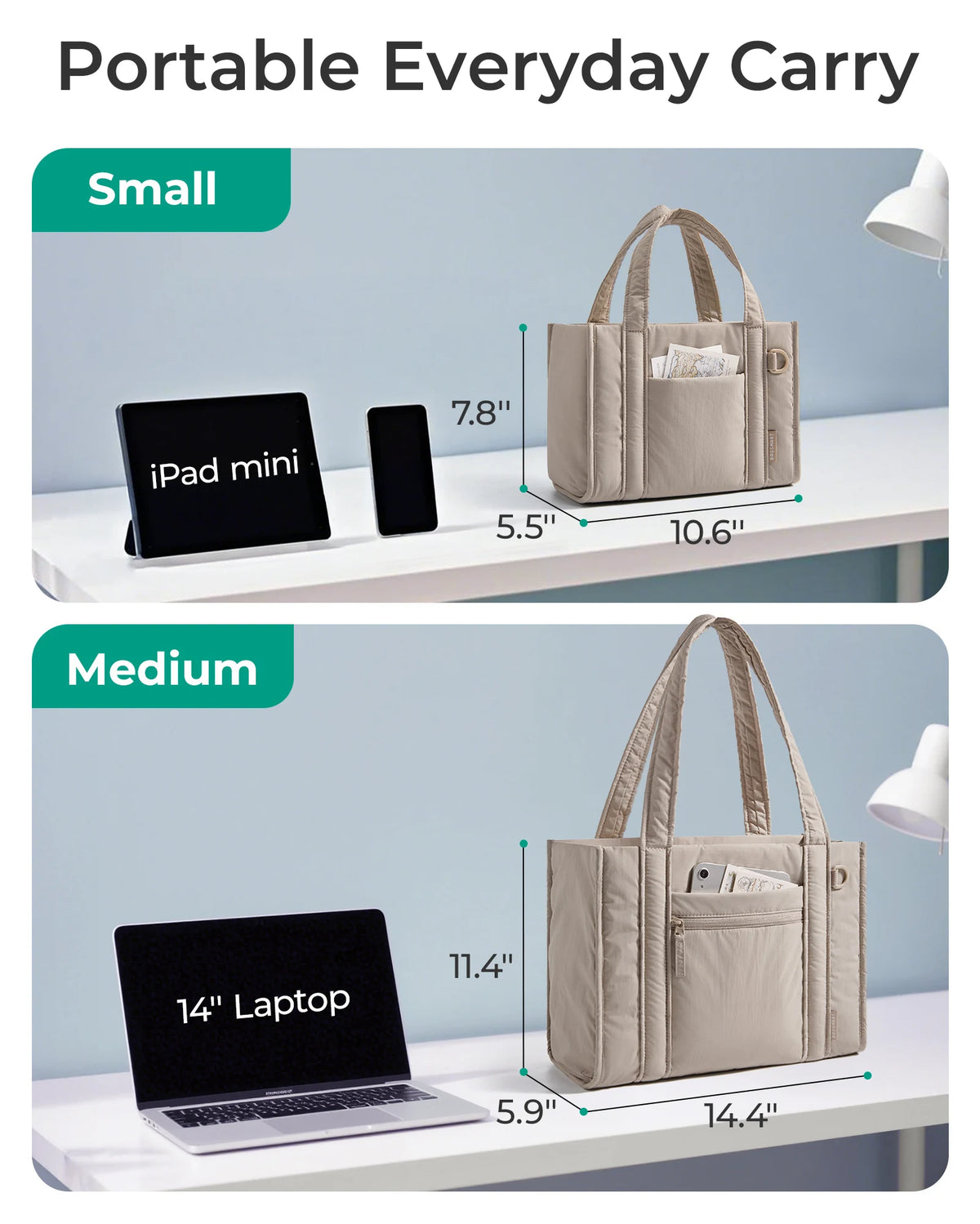 BAGSMART Small Tote Bag for Women Lightweight Crossbody Bag with Zipper Mini Shoulder Bag for Travel Work College