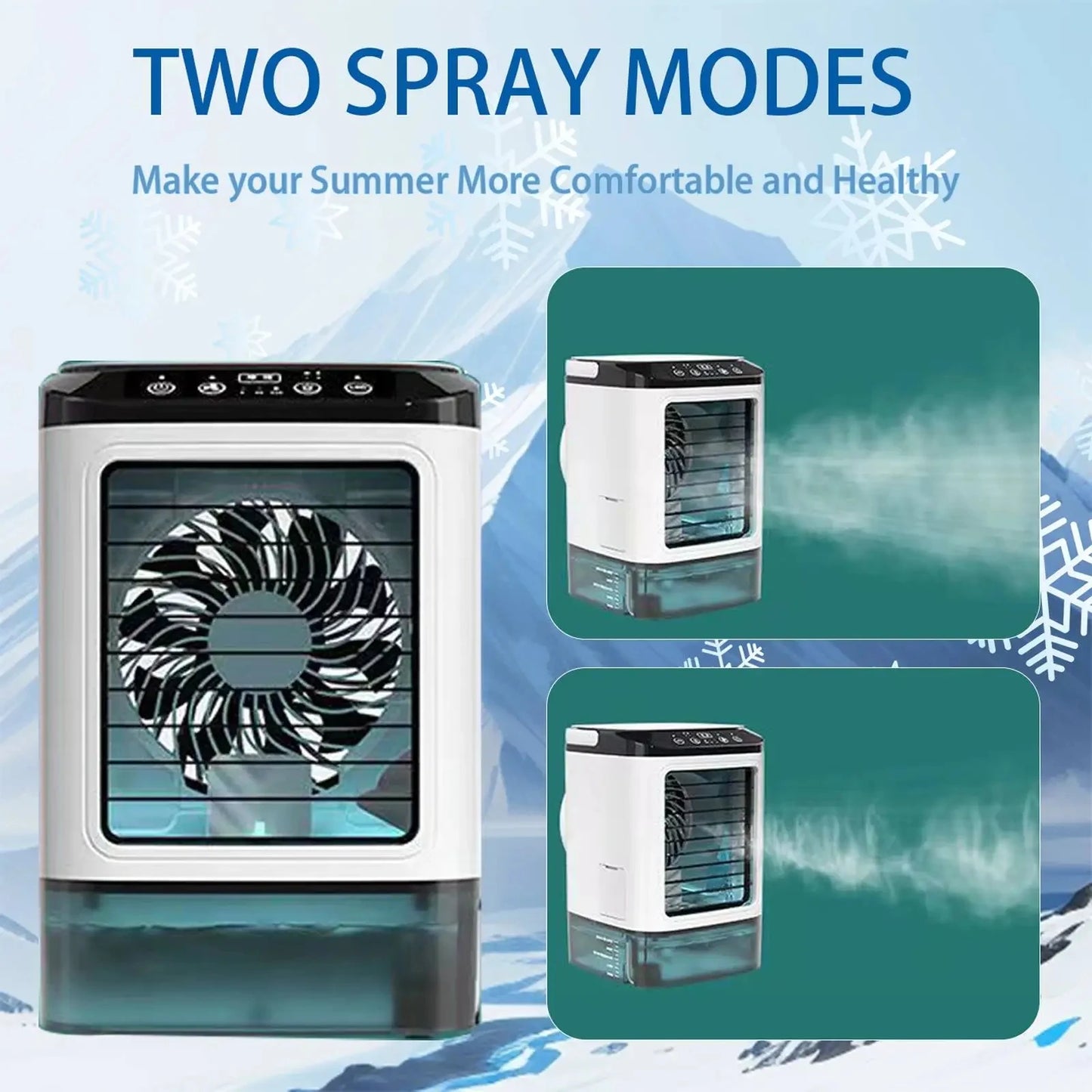 Hot Selling Mini Spray Cooling Fan Home Mobile Portable Desktop Air Cooler Silent Vortex Colorful Light Air Conditioning Fan