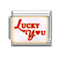 New Y2K Colorful Glaze English Word Italian Charm Link Fit 9mm Stainless Steel Jewelry DIY Making Bracelets For Gifts